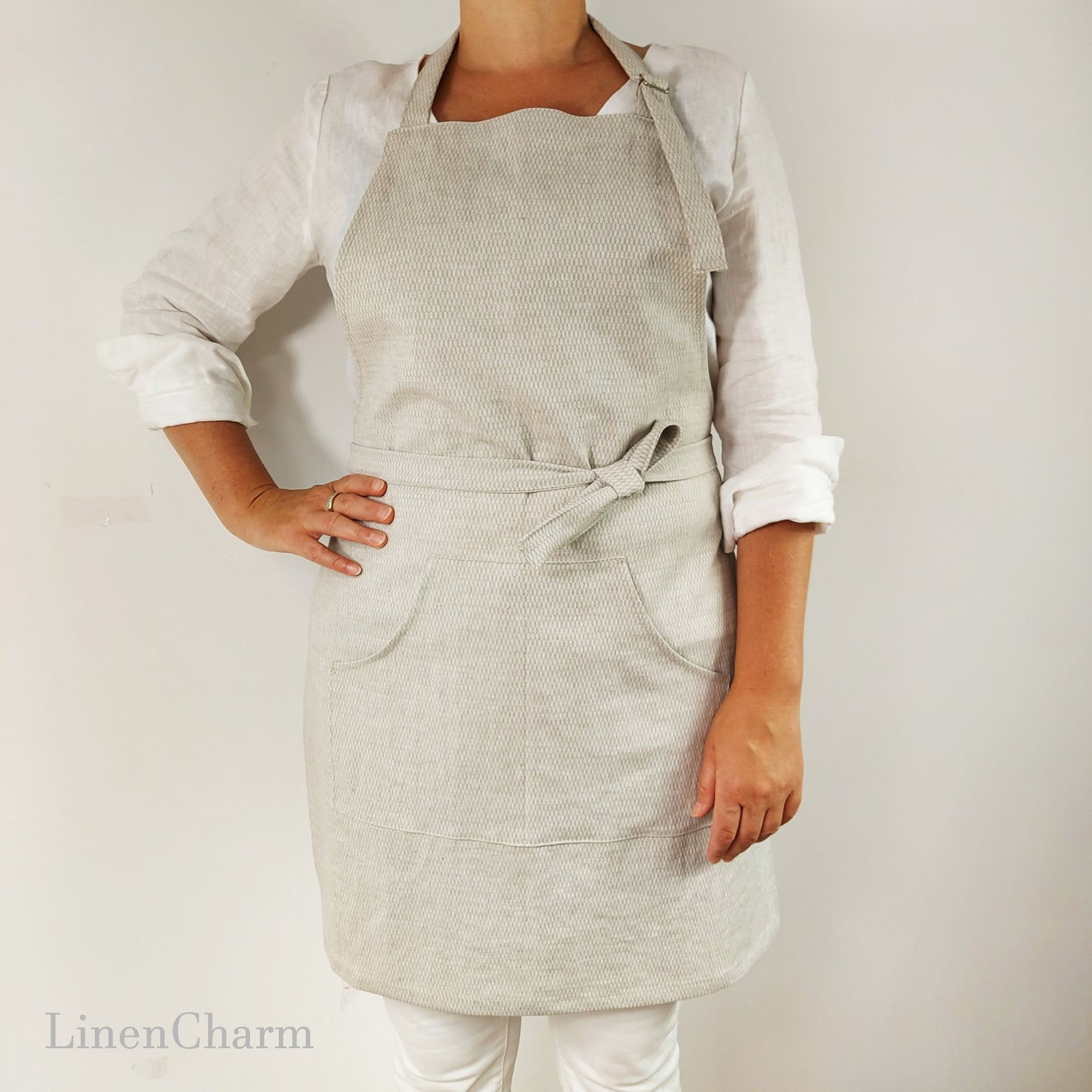 Stonewashed Linen apron. Kitchen apron for Women. Kitchen Apron for Men .