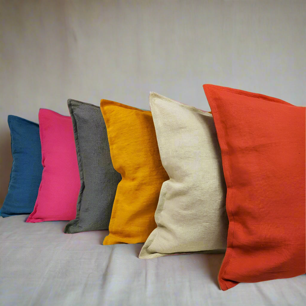 Linen Cushion Cover, Linen pillowcase, Decorative Pillow cover with invisible zipper, Stonewashed linen pillow cover, LinenCharm