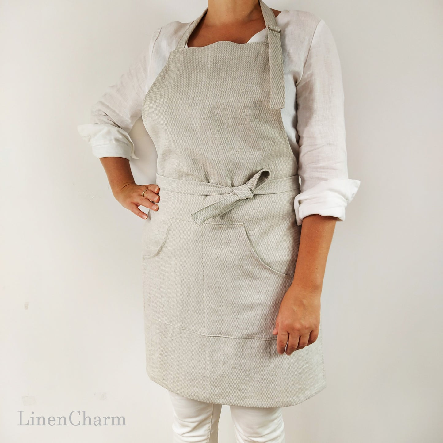 Stonewashed Linen apron. Kitchen apron for Women. Kitchen Apron for Men .