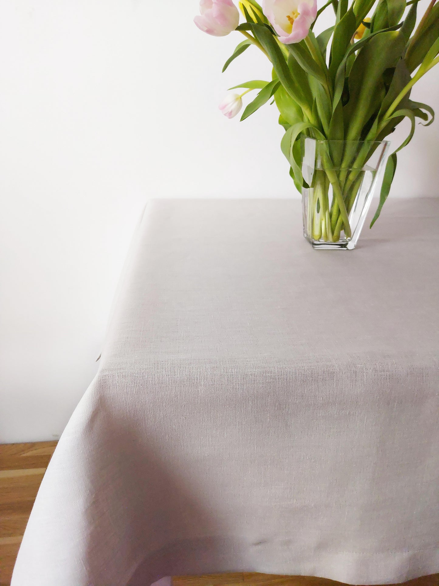 Linen tablecloth, Light grey