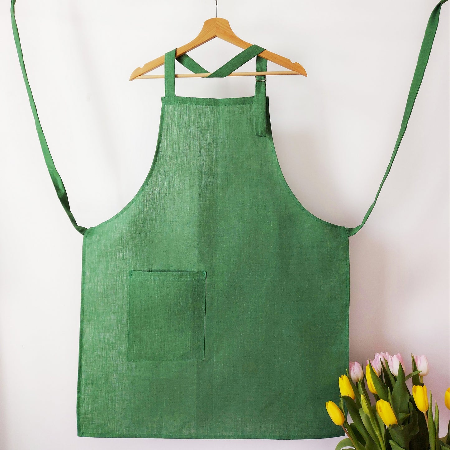 Linen apron, Heavy linen, Durable linen apron with pocket