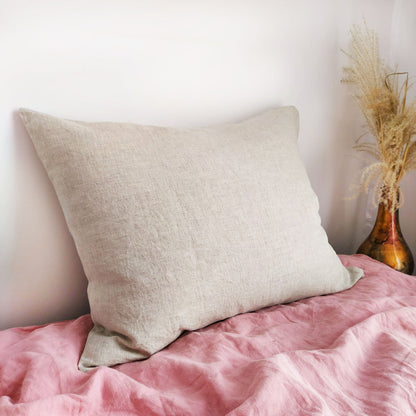 Natural linen pillowcase, linen stonewashed