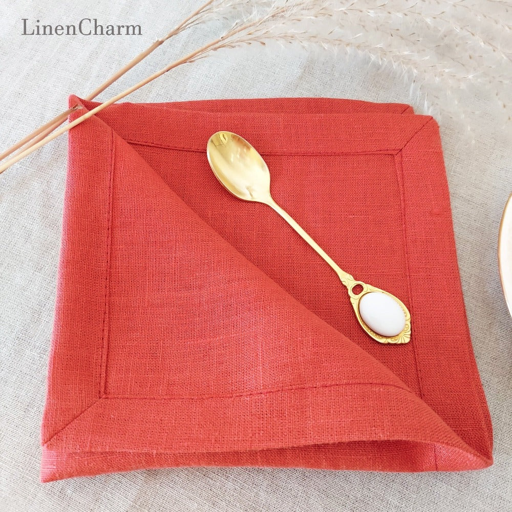 Linen napkin, stonewashed linen napkins, red linen napkins, green linen napkin, Christmas napkins, linen napkins set, Linencharm