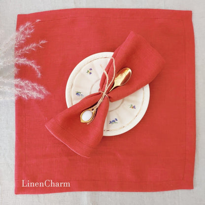 Linen napkin, stonewashed linen napkins, red linen napkins, green linen napkin, Christmas napkins, linen napkins set, Linencharm